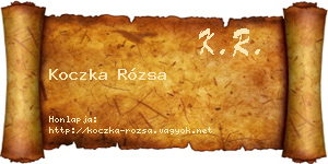 Koczka Rózsa névjegykártya