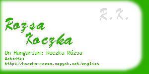 rozsa koczka business card