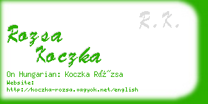 rozsa koczka business card